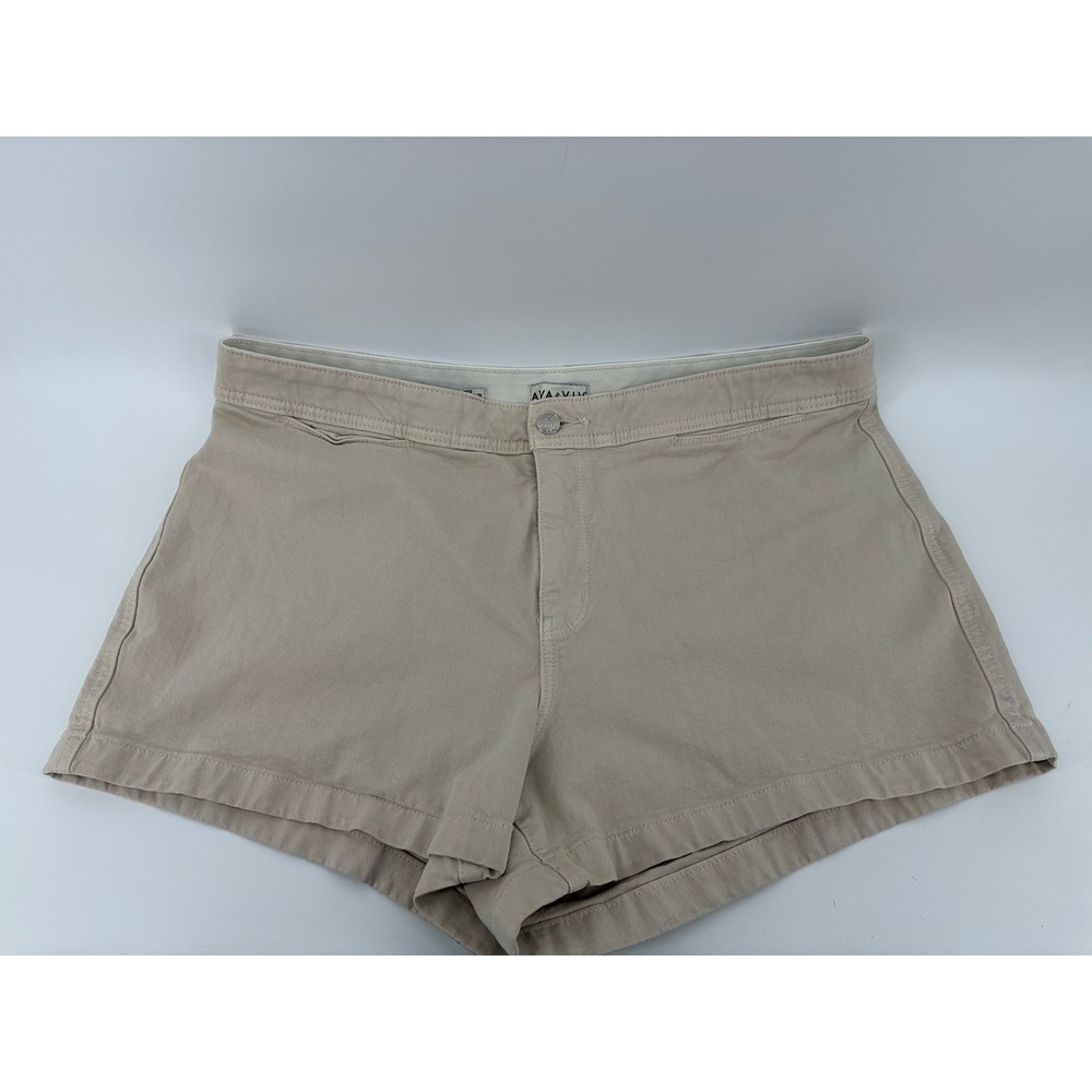 Ava & Viv High Rise Smart Shorts, Beige Stretch Comfort Waist, Women's Size 18